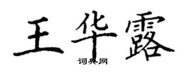 丁謙王華露楷書個性簽名怎么寫