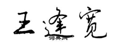 曾慶福王逢寬行書個性簽名怎么寫