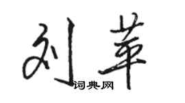 駱恆光劉苹行書個性簽名怎么寫