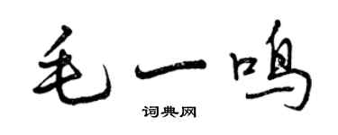 曾慶福毛一鳴行書個性簽名怎么寫