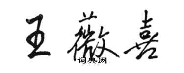 駱恆光王薇喜行書個性簽名怎么寫