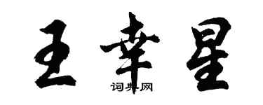 胡問遂王幸星行書個性簽名怎么寫