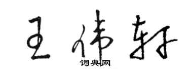 駱恆光王偉軒草書個性簽名怎么寫