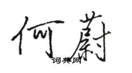 駱恆光何蔚行書個性簽名怎么寫