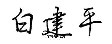 曾慶福白建平行書個性簽名怎么寫