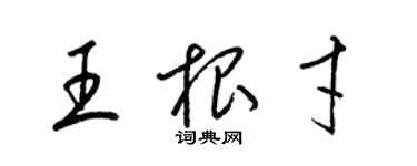 梁錦英王根才草書個性簽名怎么寫