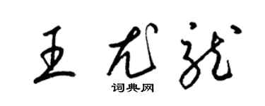 梁錦英王尤龍草書個性簽名怎么寫