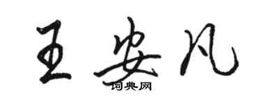 駱恆光王安凡行書個性簽名怎么寫