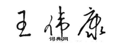 駱恆光王偉康草書個性簽名怎么寫