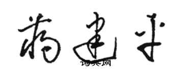 駱恆光蔣建平草書個性簽名怎么寫