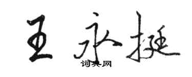 駱恆光王永挺行書個性簽名怎么寫