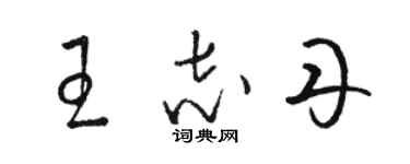 駱恆光王志丹草書個性簽名怎么寫