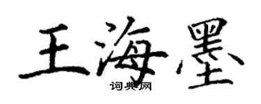 丁謙王海墨楷書個性簽名怎么寫