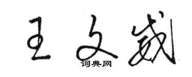 駱恆光王文威草書個性簽名怎么寫