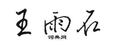 駱恆光王雨石行書個性簽名怎么寫