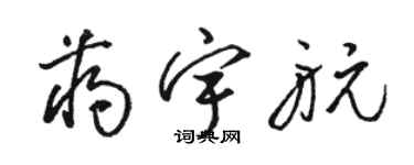 駱恆光蔣宇航草書個性簽名怎么寫