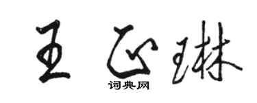 駱恆光王正琳行書個性簽名怎么寫