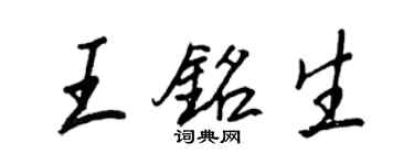 王正良王銘生行書個性簽名怎么寫