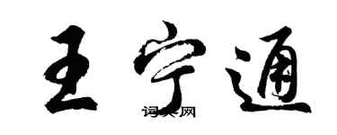 胡問遂王寧通行書個性簽名怎么寫