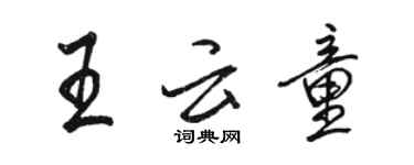 駱恆光王雲童行書個性簽名怎么寫
