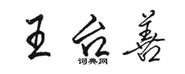 駱恆光王台善行書個性簽名怎么寫