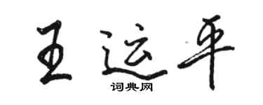 駱恆光王運平行書個性簽名怎么寫