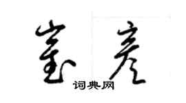 梁錦英崔彥草書個性簽名怎么寫