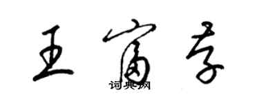 梁錦英王富存草書個性簽名怎么寫