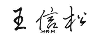 駱恆光王信松行書個性簽名怎么寫