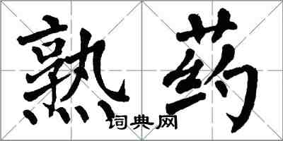 翁闓運熟藥楷書怎么寫