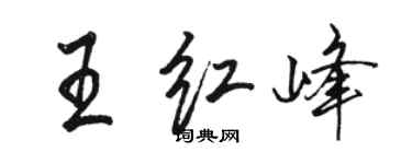駱恆光王紅峰行書個性簽名怎么寫