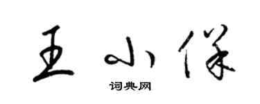 梁錦英王小保草書個性簽名怎么寫