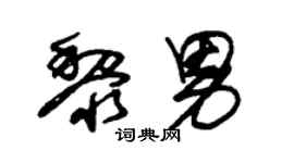 朱錫榮黎男草書個性簽名怎么寫