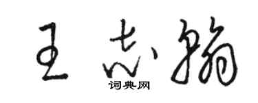 駱恆光王志翰草書個性簽名怎么寫