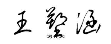 梁錦英王塑涵草書個性簽名怎么寫