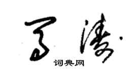 朱錫榮馬濤草書個性簽名怎么寫