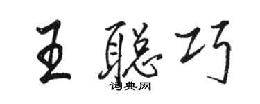 駱恆光王聰巧行書個性簽名怎么寫