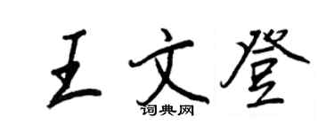 王正良王文登行書個性簽名怎么寫