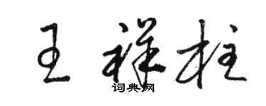 駱恆光王祥柱草書個性簽名怎么寫