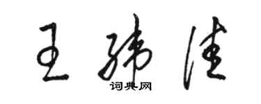 駱恆光王緯佳草書個性簽名怎么寫