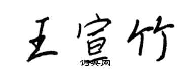 王正良王宣竹行書個性簽名怎么寫