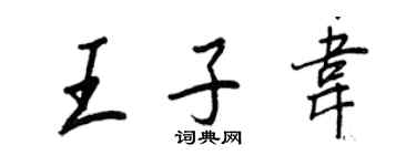 王正良王子韋行書個性簽名怎么寫