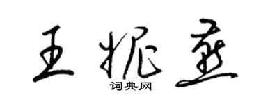 梁錦英王妮燕草書個性簽名怎么寫