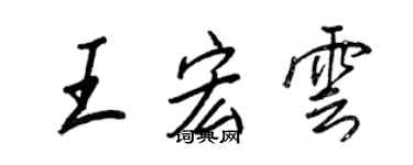 王正良王宏雲行書個性簽名怎么寫