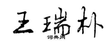 曾慶福王瑞朴行書個性簽名怎么寫