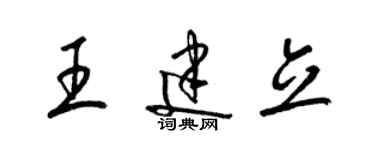 梁錦英王建立草書個性簽名怎么寫