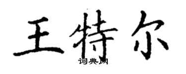 丁謙王特爾楷書個性簽名怎么寫