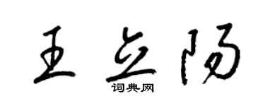 梁錦英王立陽草書個性簽名怎么寫