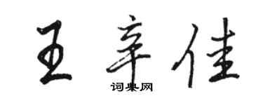 駱恆光王辛佳行書個性簽名怎么寫