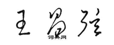 駱恆光王昌弦草書個性簽名怎么寫